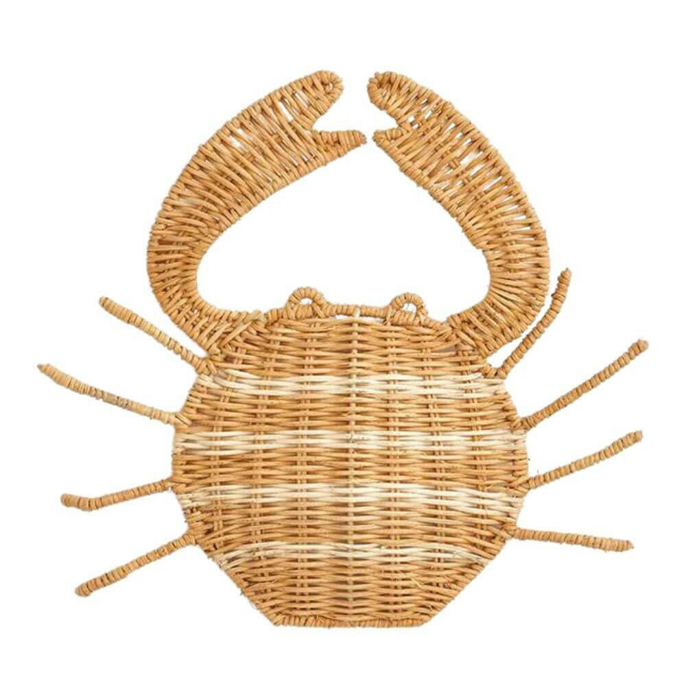 Woven Rattan Crab Lobster Wall Decor