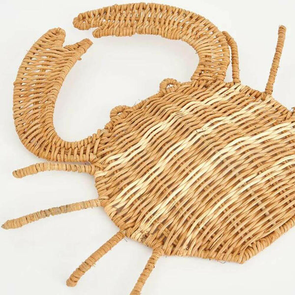 Woven Rattan Crab Lobster Wall Decor