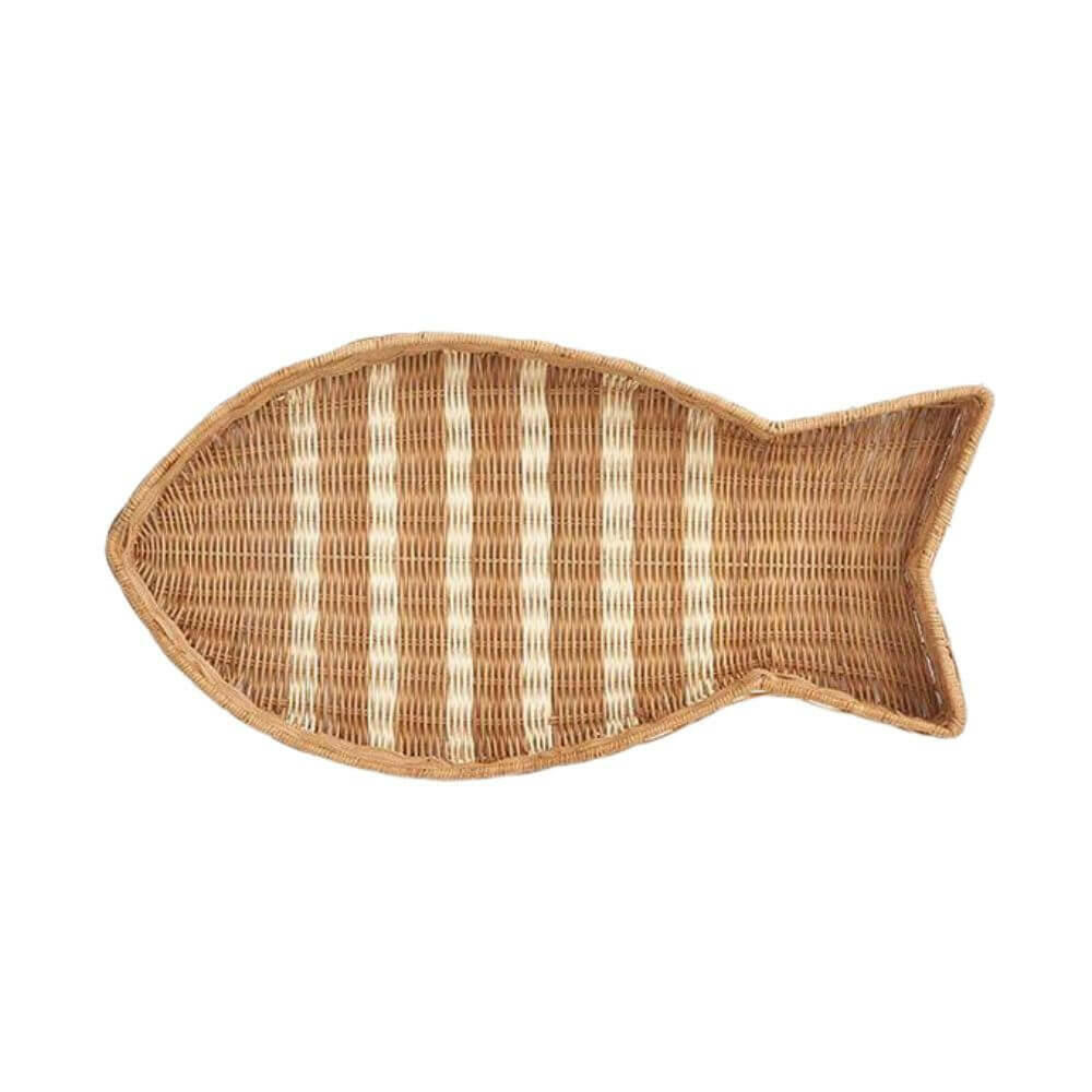 Woven Rattan Fish Shaped Serving Tray