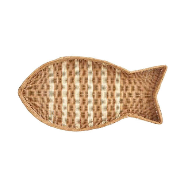 Woven Rattan Fish Shaped Serving Tray