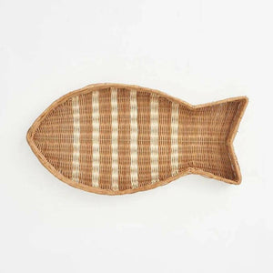 Woven Rattan Fish Shaped Serving Tray