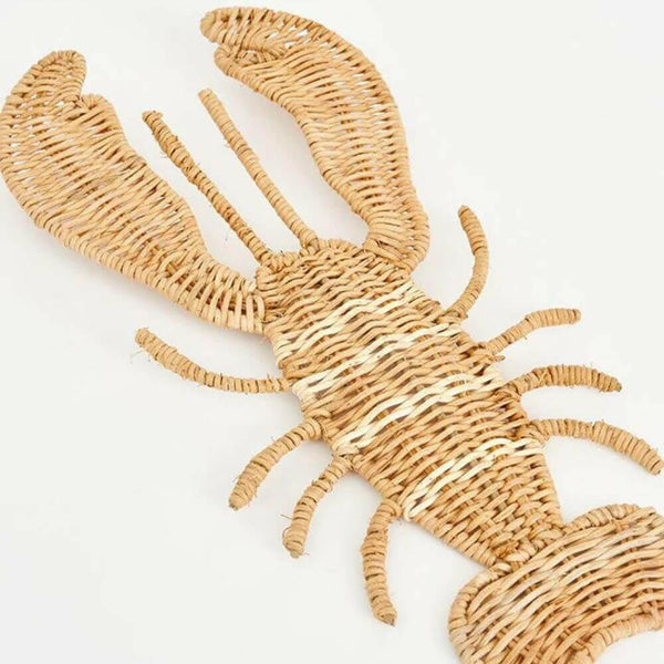 Woven Rattan Lobster Wall Decor