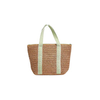 Thumbnail for Raffia & Stripes Woven Thermal Lunch Tote