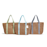 Thumbnail for Raffia & Stripes Woven Thermal Lunch Tote