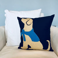 Thumbnail for Heritage Yellow Lab Pillow, Navy 18”