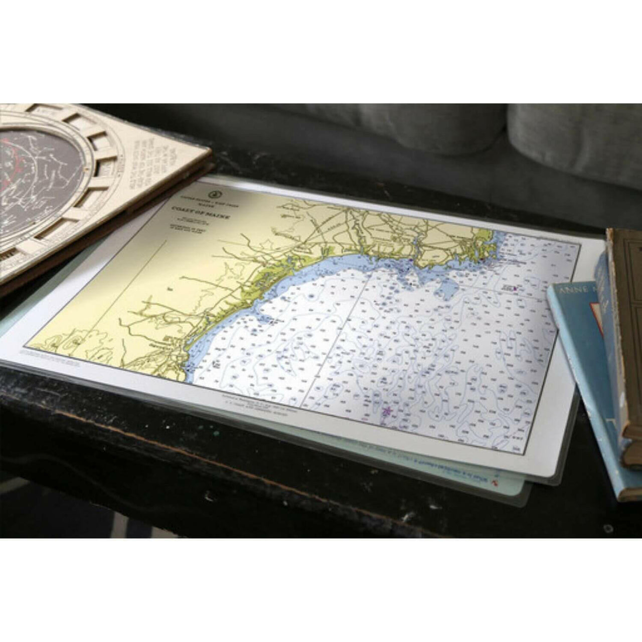 Nautical Chart Placemats, Locations in Maine