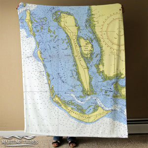 Nautical Chart Blankets, Florida Coastal Maps