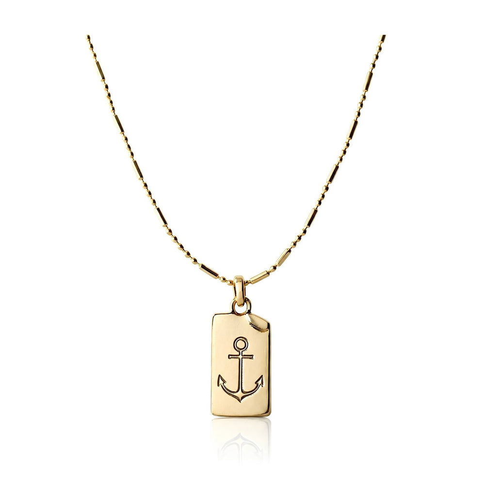 Gold Anchor Necklace With Tiny Book Page Charm And Anchor Symbol, Dainty Christian Jewelry And Faith Necklace