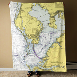 Nautical Chart Blankets, Florida Coastal Maps