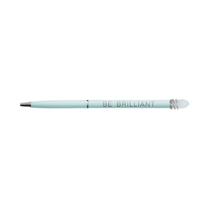 Blue Be Brilliant Crystal Pen With Glass Accent, Inspirational Writing Pen, Stationery, Desk Accessory, Office Supplies