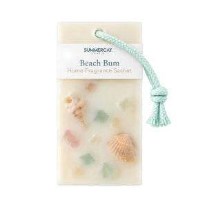 Beach Bum Scented Wax Sachet with Seashells and Crushed Stone, Soy Wax Closet Freshener, Home Fragrance Scent