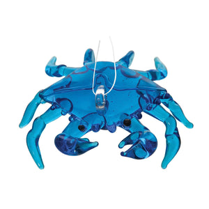 Blue Crab Glass Christmas Ornament With Vibrant Blue Color And Detailed Coastal Marine Life Design