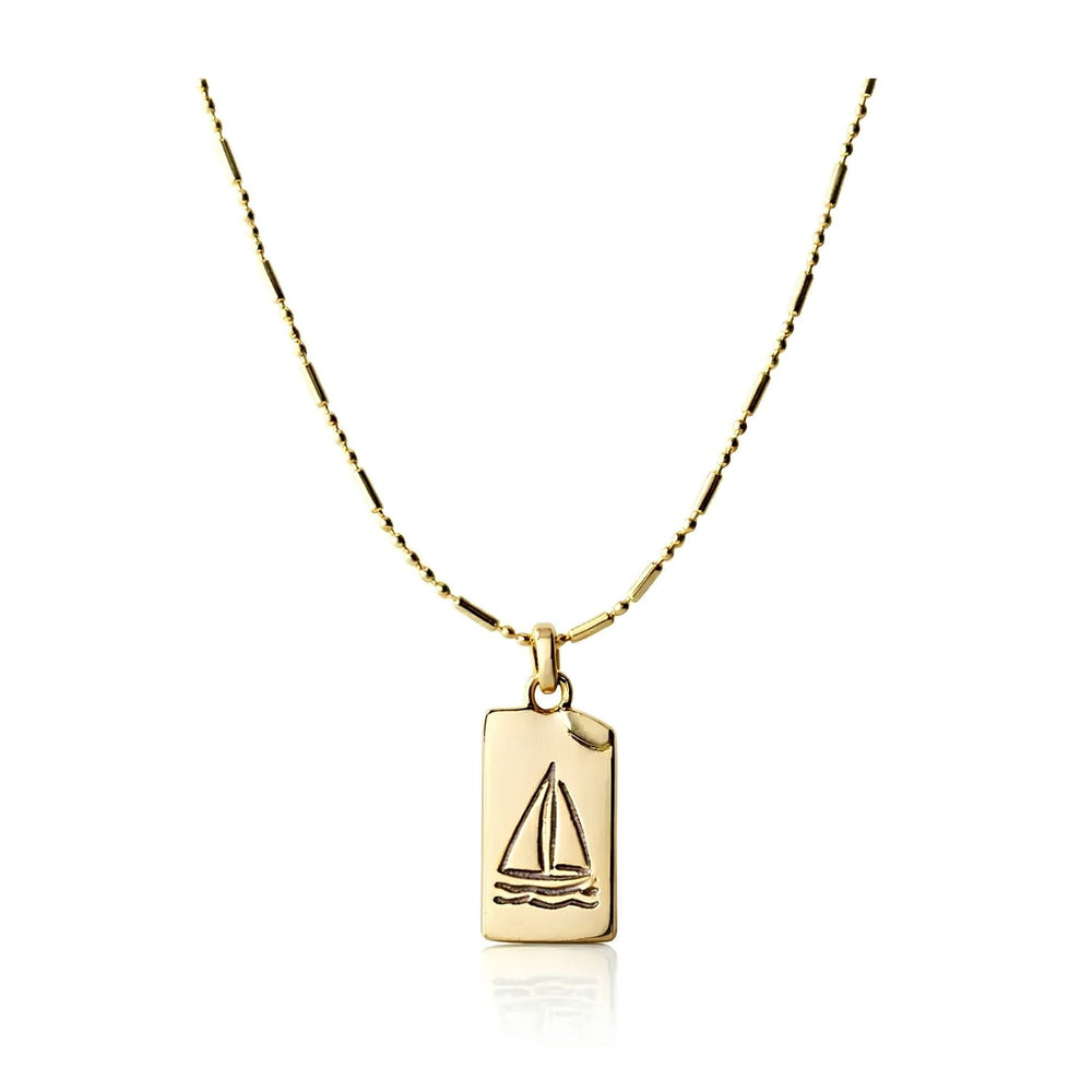 Gold Sailboat Necklace With Tiny Book Page Charm, Dainty Literary Jewelry And Inspirational Necklace