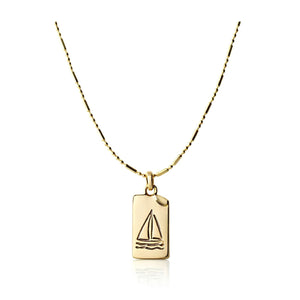 Gold Sailboat Necklace With Tiny Book Page Charm, Dainty Literary Jewelry And Inspirational Necklace