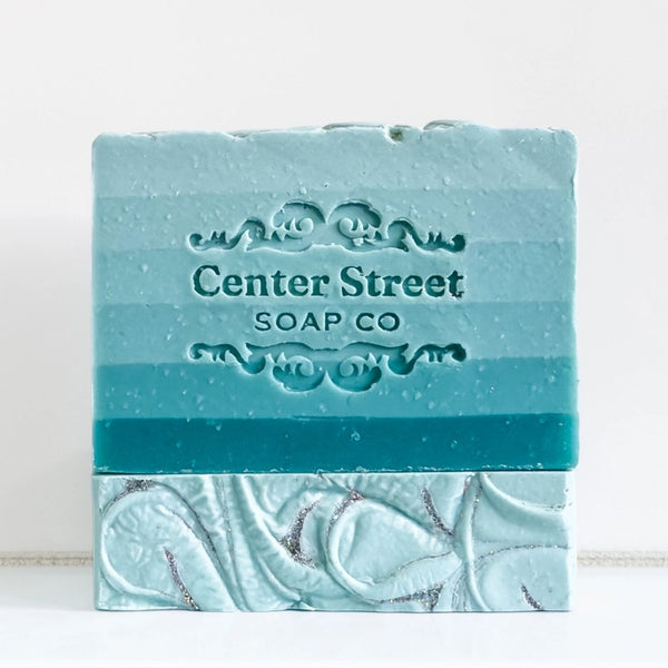 Center Street Snow Day Christmas Handmade Artisan Soap Bar With Citrus, Floral, Patchouli, Vetiver, And Tonka Bean Notes