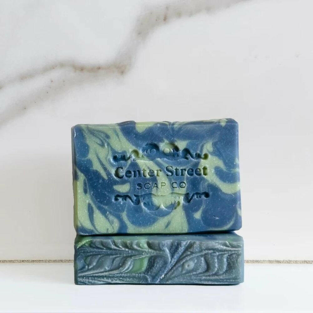 Center Street Handmade Artisan Soap Bar, Handmade Vegan Soap, Small-Batch USA-Made Bath and Body Soap With Natural Oils and Butters, Gentle Cleansing Soap 