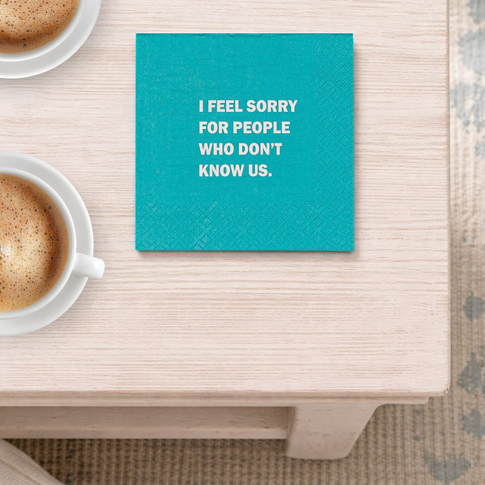 Cheeky Cocktail Napkins in Blue and Teal, Pack of 20, Funny Quotes Paper Napkins, Housewarming Gifts, Beach House Gifts