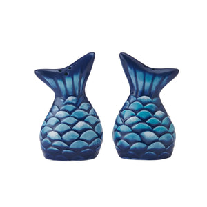 Coastal Blue Fin Salt And Pepper Set, Nautical Gifts, Coastal Home Decor