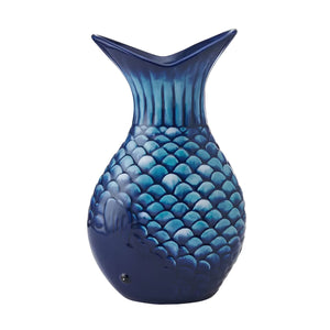 Coastal Blue Fin Vase, Nautical Home Decor, Coastal Gifts, Fish Decor