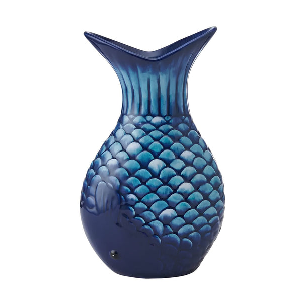 Coastal Blue Fin Vase, Nautical Home Decor, Coastal Gifts, Fish Decor