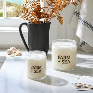 Coastal Farm + Sea Candles, 5.5 Oz and 14 Oz Sizes, Beach House Kitchen Decor