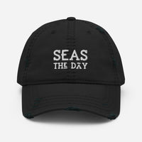 Thumbnail for Seas The Day Distressed Hat, Baseball Cap, Black