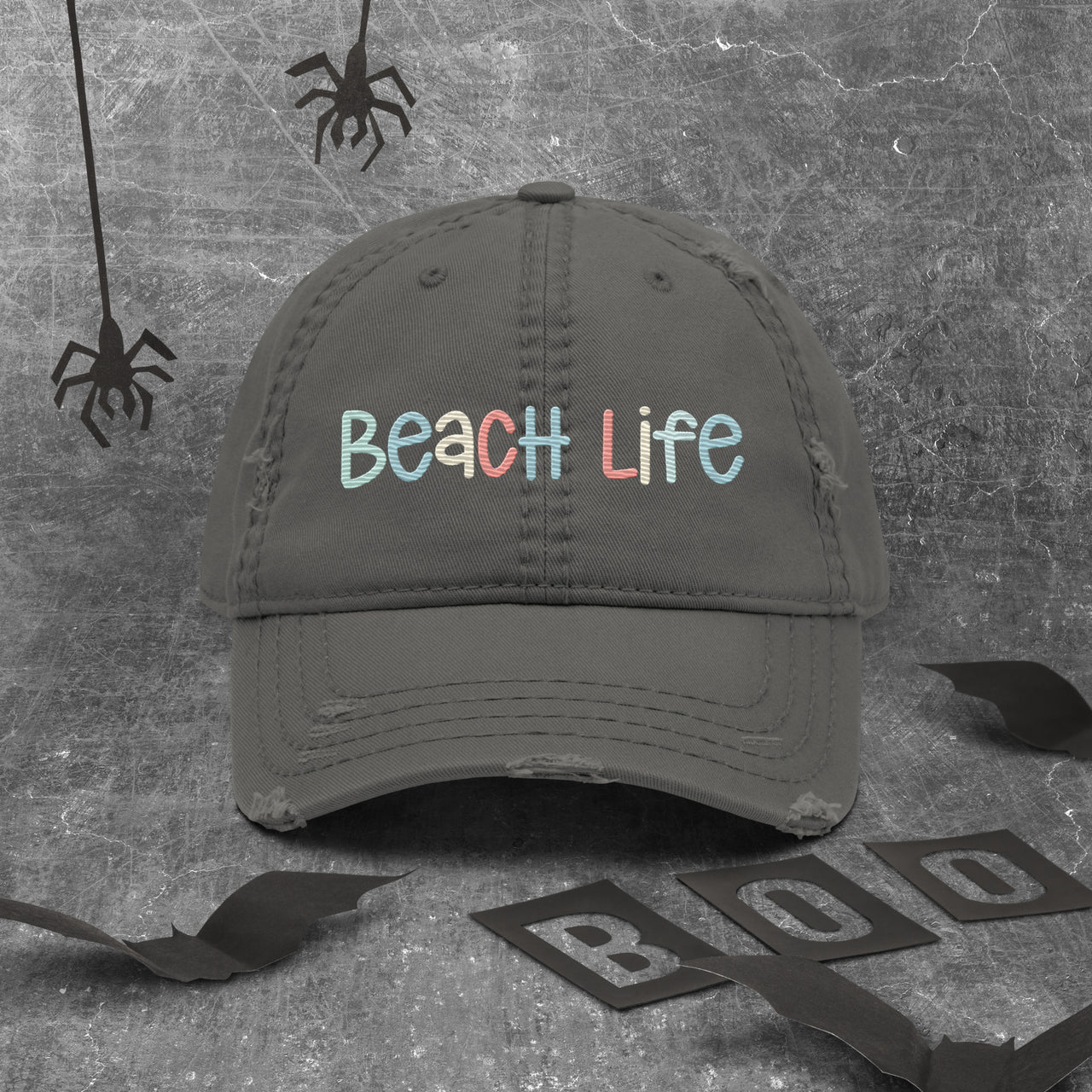 Beach Life Distressed Hat, Baseball Cap  New England Trading Co   