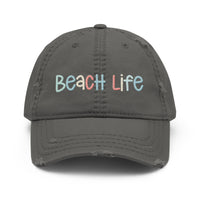 Thumbnail for Beach Life Distressed Hat, Baseball Cap  New England Trading Co Charcoal Grey  