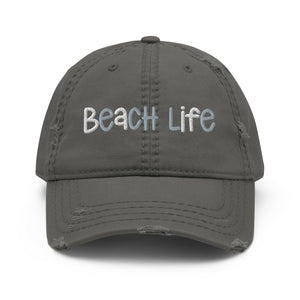 Beach Life Distressed Cap  New England Trading Co Charcoal Grey  