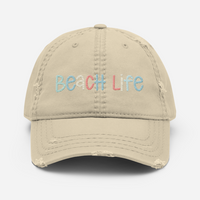 Thumbnail for Beach Life Distressed Hat, Baseball Cap  New England Trading Co Khaki  