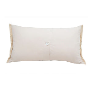 Back Of Sandpiper Sprint Indoor Throw Pillow With Button Closure And Fringed Edges, Coastal Home Decor And Beach House Furniture