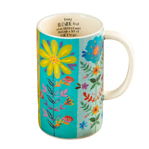 Every Flower Latte Mug, 16 oz Inspirational Floral Coffee Mug
