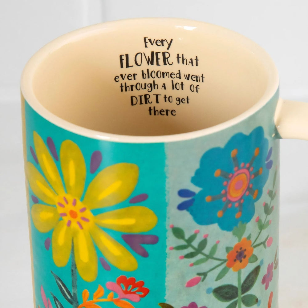 Every Flower Latte Mug, 16 oz Inspirational Floral Coffee Mug