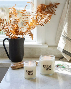 Farm + Sea Coastal Candles, 5.5 Oz and 14 Oz Sizes, Nautical Home Decor by the Window