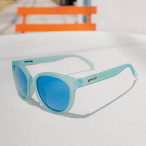 Goodr Blue Tie Affair Sunglasses, Light Blue Round Sunglasses with Blue Lenses, Polarized Sunglasses, UV Protection Sunglasses, Beach Sunglasses, Outdoor Sunglasses, Everyday Sunglasses