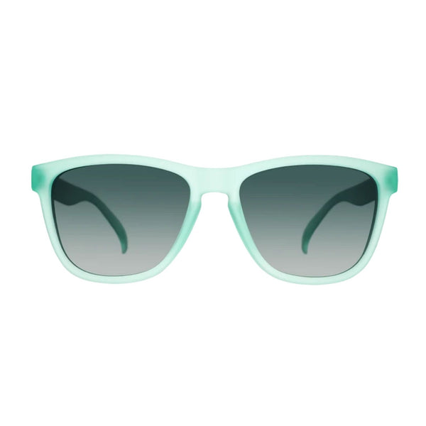 Goodr Dinner Mint Debauchery Sunglasses, Mint Green Frame, Dark Green Gradient Polarized Lenses, UV400 Protection, Active Lifestyle Sunglasses