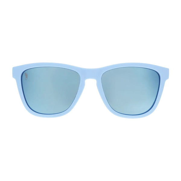 Goodr Hark the Sound UNC Sunglasses, Carolina Blue and White Frame, Ice Blue Reflective Polarized Lenses, UV400 Protection, College Sports Outdoor Sunglasses