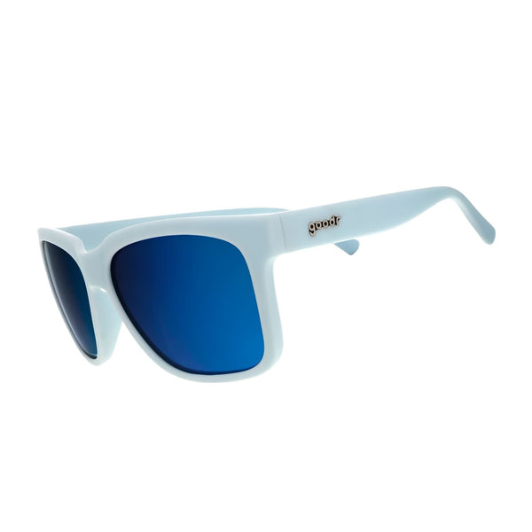 Goodr Sea Foam Party Favor Sunglasses, Light Blue Sunglasses with Blue Mirrored Water-Repellent Lenses, Floating Sunglasses, Beach Sunglasses, Water Sports Sunglasses, Outdoor Sunglasses, Pool Sunglasses
