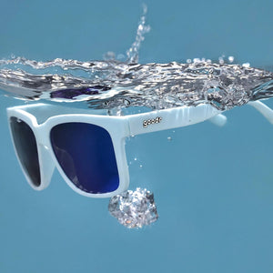 Goodr Sea Foam Party Favor Sunglasses, Light Blue Sunglasses with Blue Mirrored Water-Repellent Lenses, Floating Sunglasses, Beach Sunglasses, Water Sports Sunglasses, Outdoor Sunglasses, Pool Sunglasses