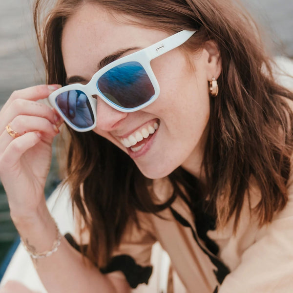 Goodr Sea Foam Party Favor Sunglasses, Light Blue Sunglasses with Blue Mirrored Water-Repellent Lenses, Floating Sunglasses, Beach Sunglasses, Water Sports Sunglasses, Outdoor Sunglasses, Pool Sunglasses