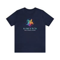 Thumbnail for Be Kind to the Sea Personalized Beach Tee, Deep Sea Colors Navy