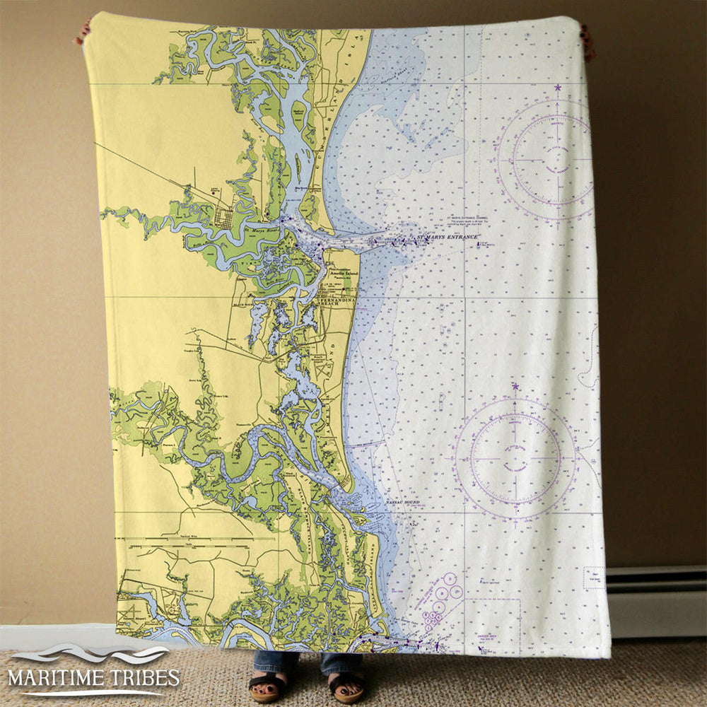 Nautical Chart Blankets, Florida Coastal Maps