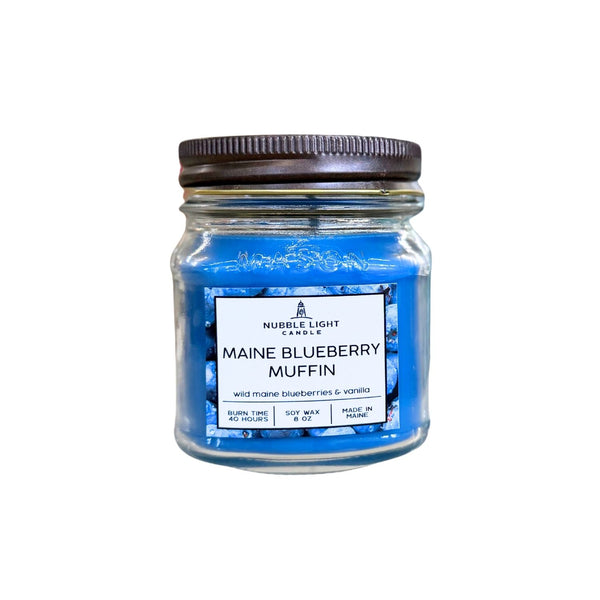 Maine Blueberry Muffin Soy Candle, 8 Oz Glass Mason Jar, Coastal Candle, Food Scented Candle, New England Candle, Kitchen Decor, Holiday Gift