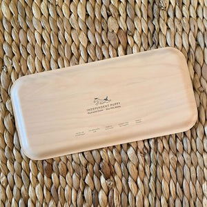 Natural Birchwood Back of Maine Flag Buoy Small Serving Tray, Coastal Decor Tray