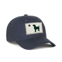 Navy Maine Flag Dog Patch Twill Baseball Cap with Embroidered Dog Silhouette and Star, Adjustable Hat, Maine Apparel, Dog Lover Gifts