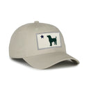 Maine Flag Dog Patch Twill Baseball Cap with Embroidered Dog Silhouette and Star, Adjustable Hat, Maine Apparel, Dog Lover Gifts