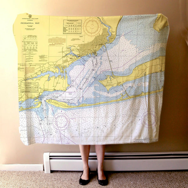 Nautical Chart Blankets, Florida Coastal Maps