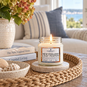 New England Leaf Peeper Soy Candle, 8 Oz Glass Mason Jar, Fall Candle, Autumn Candle, New England Candle, Cozy Home Decor, Holiday Gift