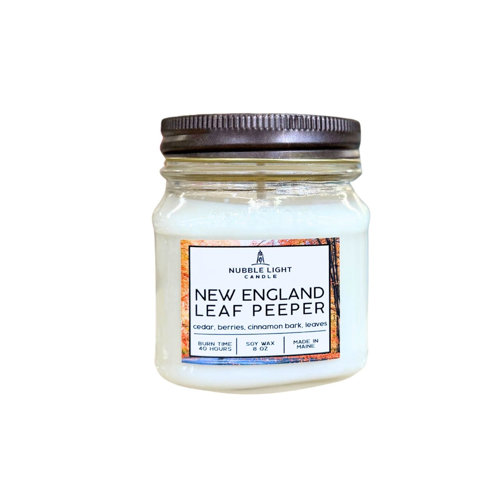 New England Leaf Peeper Soy Candle, 8 Oz Glass Mason Jar, Fall Candle, Autumn Candle, New England Candle, Cozy Home Decor, Holiday Gift