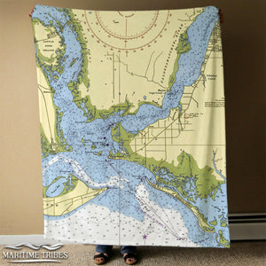 Nautical Chart Blankets, Florida Coastal Maps